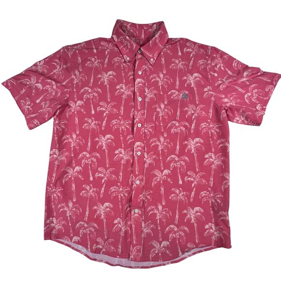 Huk Performance Lightweight Breathable Fishing Shirt Palm Tree Pink Men’s Sz M - Picture 1 of 6
